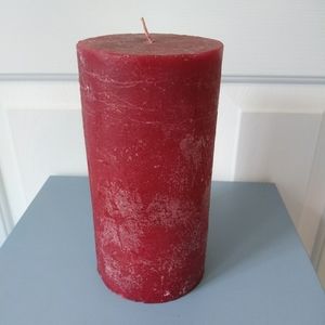 Burgundy Red Pillar Candle - 4"W x 7.75"H